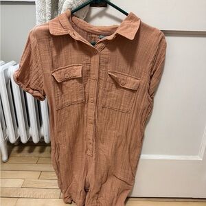 Aerie Gauze Button-Up Romper